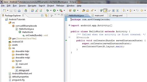 Programmers Sample Guide Android Hello World Tutorial Using Eclipse