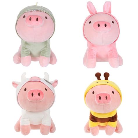 Sitting Piglet Pig Plush Toy By Miniso Rabbit Dinosaur Bee Cow