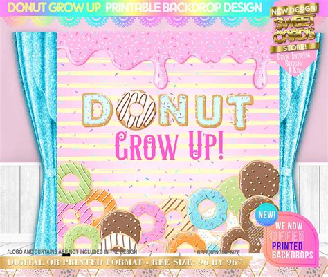 Donut Grow Up Backdrop Donuts Backdrop Donut And Sprinkles Etsy