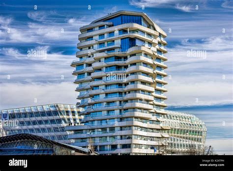 Marco Polo Tower In The Harbour City Of Hamburg Germany Europe Stock