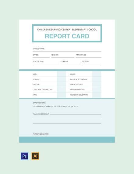Free 34 Sample Report Card Templates In Pdf Ms Word Excel Pages