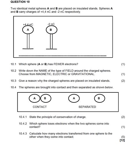 Grade 10 P1 Examplar Physical Sciences Break 10