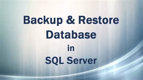 How To Backup And Restore Database In Sqlserver 2008 R2 Youtube