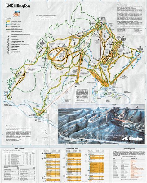 1985 86 Killington Trail Map New England Ski Map Database