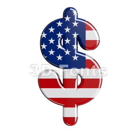 American Dollar Currency Sign 3d Symbol On White Background
