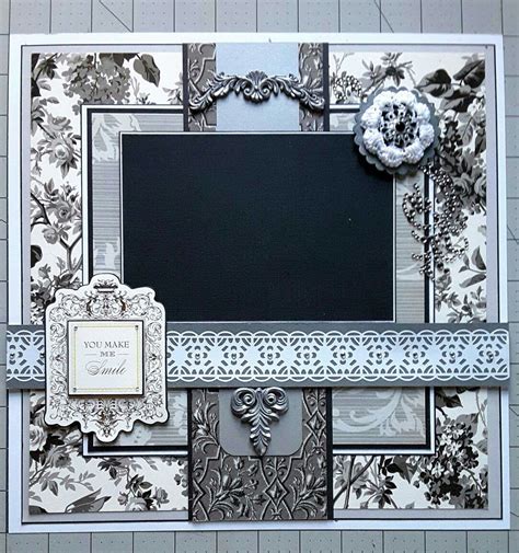 Black And White Layout Using Anna Griffin Products Made By Christa