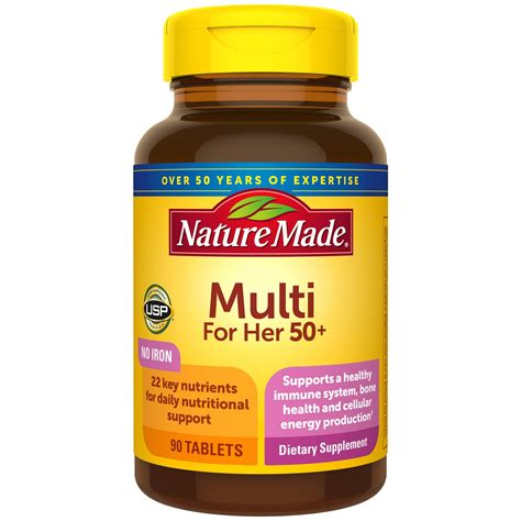 Nature Made Multivitamin For Her 50 Tablets With No Iron 90 Count