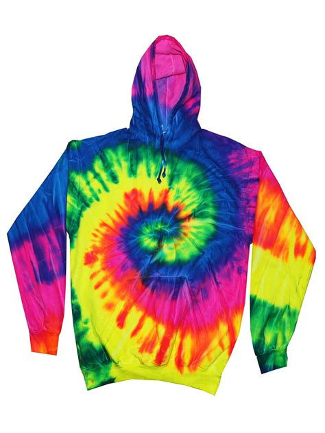 Neon Rainbow Tie Dye Hoodies Sweatshirts Adult Zandys Bargains