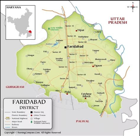 Faridabad District Map Pdf Mapinside Medium