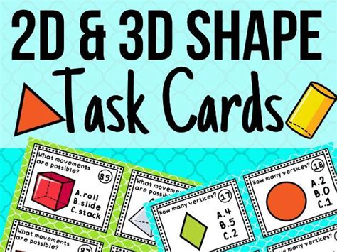 2d And 3d Shape Task Cards Teaching Resources