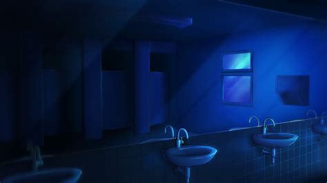 Image of 100 creepy hand picked horror wallpapers. School Bathroom (Night time) by Enigma-XIII on DeviantArt