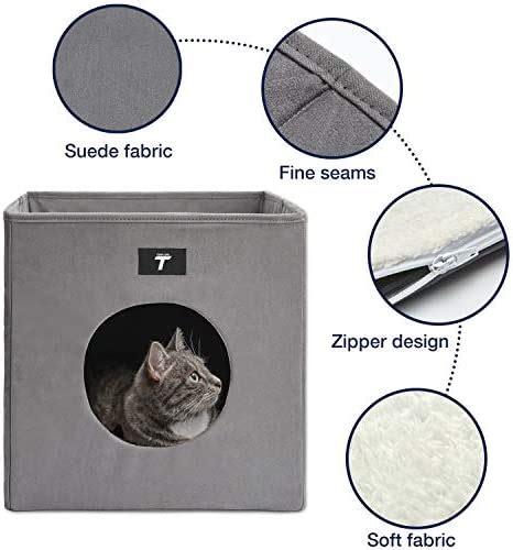 Tempcore Cat Bed For Indoor Cats Foldable Cat Cube Indoor Cat House