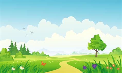 Images Of Cartoon Clipart Sky And Grass Background