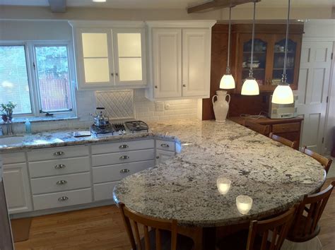 Besides, light floors, dark cabinets, a white countertop, and transitional color backsplash made a viscount white granite countertop can go with white cabinets no matter what is the other surrounding colors. The Granite Gurus: Delicatus Granite Kitchen from MGS by ...