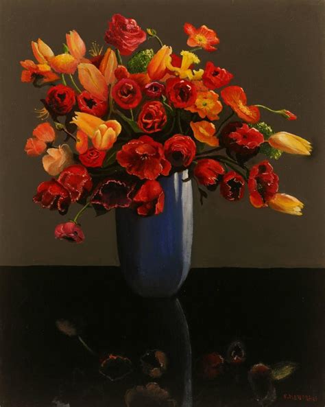 Flowers In A Blue Vase From A Unique Collection Of Still Life
