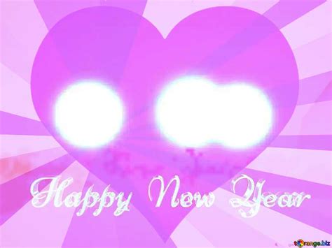 Happy New Year Pink Heart Background Rays №182915