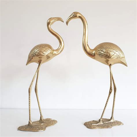 Two High End Brass Flamingos By Gilde Handwerk 166033