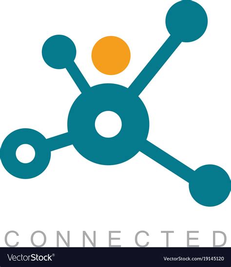 Connected Technology Logo Royalty Free Vector Image