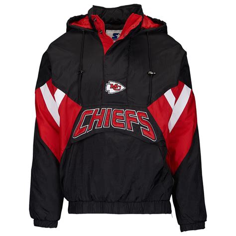 Starter Synthetic Kansas City Chiefs Nfl 12 Zip Hooded Pullover Jacket