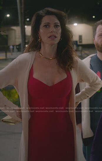 Wornontv Amanda’s Red Ribbed Dress On Cobra Kai Courtney Henggeler Clothes And Wardrobe From Tv