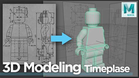 How To Make A Lego Man In Maya Part 1 3d Modeling From 2d Technical