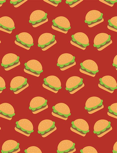 Burger Pattern Vector At Collection Of Burger Pattern