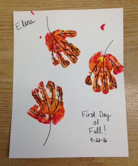 Handprint Leaves Monthly Crafts Handprint Art Kids Calendar Craft