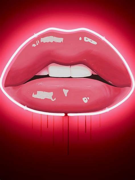 Lipartcrazy Lip Wallpaper Pop Art Lips Neon Lips