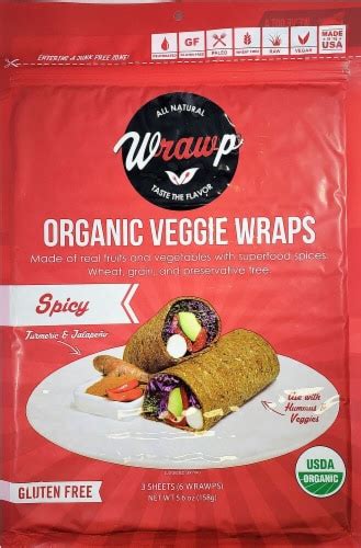 Wrawp Organic Veggie Wraps Gluten Free Paleo Spicy Wraps Kroger