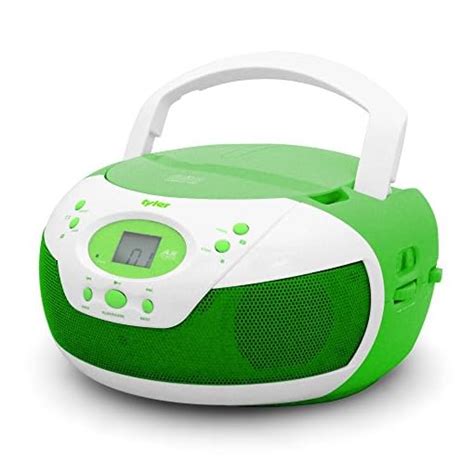 Tyler Portable Neon Green Stereo Cd Player With Amfm Radio And Aux