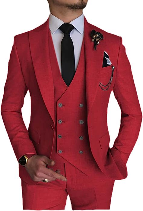 Buy Men Suits Slim Fit 3 Pieces Business Suit Set For Bridegroom Online