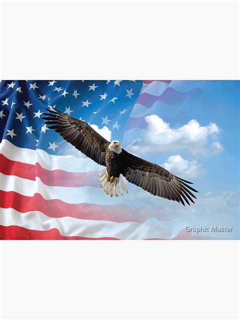 Soaring American Bald Eagle Usa Flag Sticker For Sale By Kzadro
