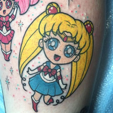 Chibi Sailor Moon Tattoo Alex Strangler Sailor Moon Tattoo Close Up Chibi Crystal Tattoos