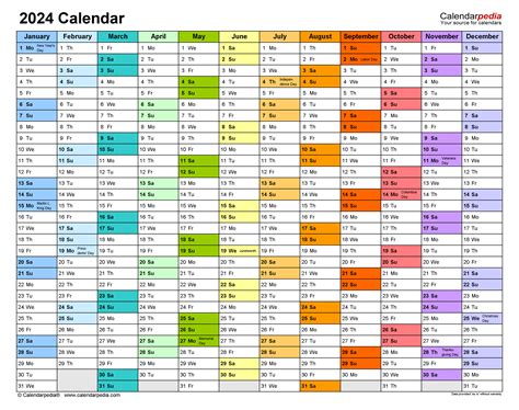 2024 Calendar Free Printable Word Templates Calendarpedia