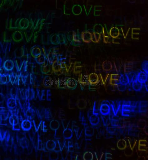 Beautiful Background With Different Colored Word Love Abstract Stock