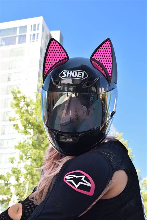 There are these fancy air. Cat Ear Upgrade installed on Shoei Motorcycle Helmet by ...