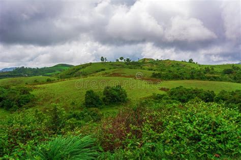 Beautiful Morning View Of Vagamon Meadows And Sky Stock Photo Image
