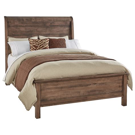 Daniels Amish Hudson 30 76153505 Rustic California King Sleigh Frame Bed With Low Footboard