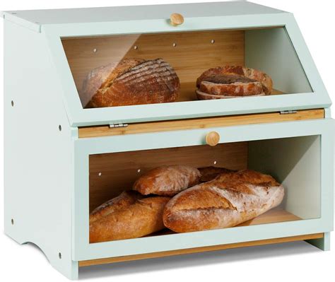 Buy Homekoko Double Layer Large Bread Box For Kitchen Counter Wooden