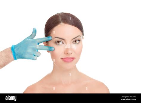 Woman Getting Ready For Eyelid Lift Plastic Surgery Stock Photo Alamy