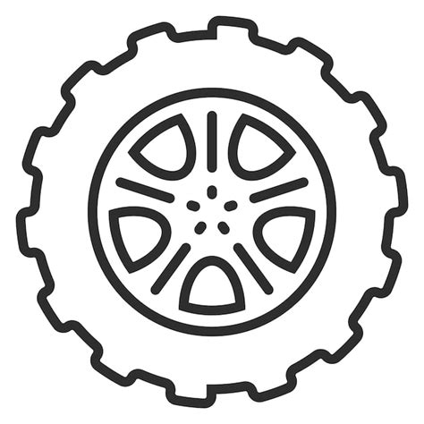 Premium Vector Car Wheel Icon Auto Tire Linear Symbol