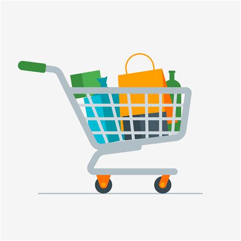 Shopping Cart Or Basket Illustration Grocery Store Icon 8325517 Vector