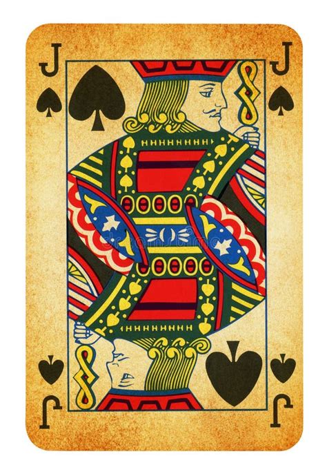 Jack Of Spades Vintage Playing Card Isolated On White Stock Photo