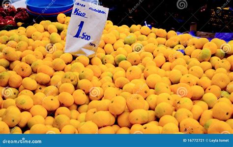 Fresh Organic Mandarin At A Street Market Stock Image Image Of