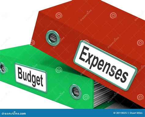 Budget Expenses Folders Mean Business Finances And Budgeting Stock
