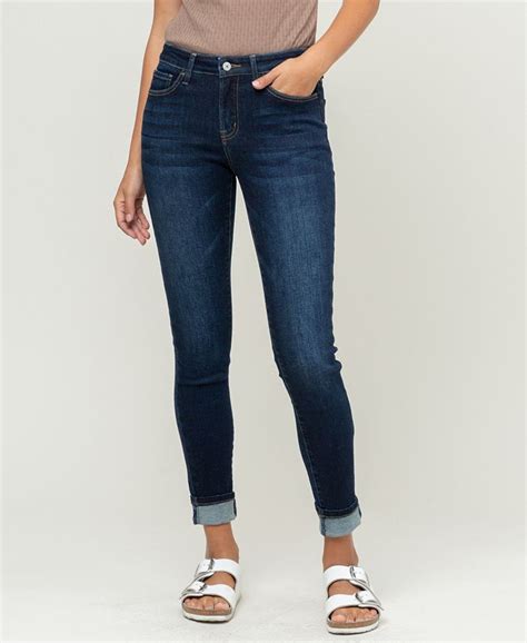 Vervet Womens Mid Rise Cuffed Skinny Jeans Macys
