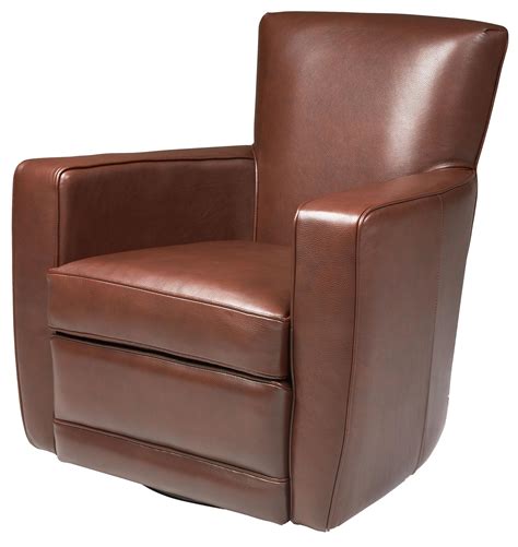 American Leather Ethan Contemporary Swivel Accent Chair Williams