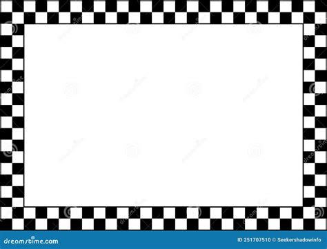 Abstract Checkered Round Frame Black Racing Square Frames With Chess
