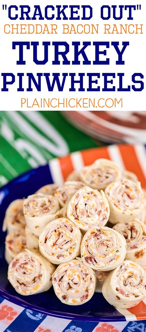 #pinwheels #chicken #tailgating #bacon #sandwich #partyfood Cracked Out Turkey Pinwheels - I am ADDICTED to these ...
