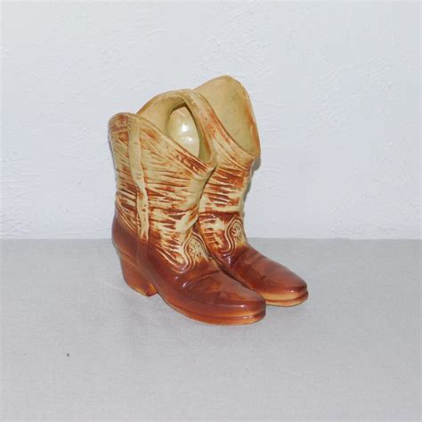 Vintage Mccoy Pottery Double Boot Vase Pottery Cowboy Boots Etsy